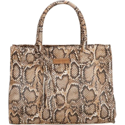 Enrico Benetti Jackie 66446 dames handtas slangenprint - bruin