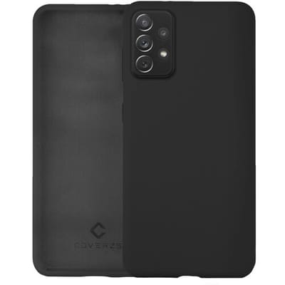 Coverzs Luxe Liquid Silicone Case geschikt voor Samsung Galaxy A52 - Zwart - Black - Siliconen hoesjes geschikt voor Samsung Galaxy A52 hoesje - Silicone case beschermhoes - Backcover hoes