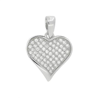 Blinx Jewels Zilveren Hanger Hartje Steentjes Zirkonia