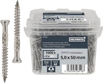 Terrasschroeven RVS A2 5x50mm - 1000 Stuks Torx T25 Schroeven voor Terrasbouw en Buitenconstructies