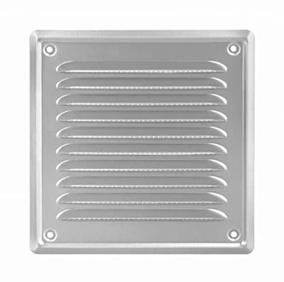 Metalen Ventilatierooster 16,5 x 16,5 cm met Insectenwering - Voor Wandmontage en Open Haard