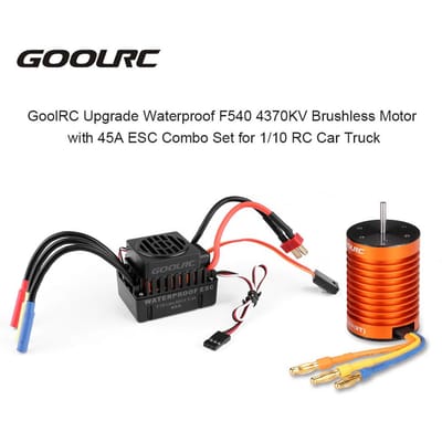 GoolRC mise à niveau moteur sans balais étanche F540 4370KV avec ensemble combiné ESC 45A pour camion de voiture 1/10 RC