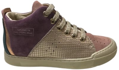 Naturino - Trajan High - Mt 23 - Veter / rits bumper lederen hoge sneakers - Rose / Lila