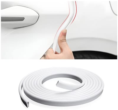 Allecto - U-vormige deurstrip - Waterdicht en stofdicht - 500 cm - Voor de meeste auto's - Keramisch wit - Universeel toepasbaar voor bescherming