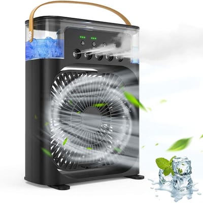 Mini Draagbare Air Conditioner Fan Ventilator - Verkoeld, Bevochtigd, Draagbare kleine water cooler & Aroma Diffuser.