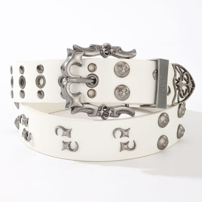 Y2K Punk Riem Klinknagel Leren Tailleband Voor Mannen En Vrouwen Trendy Gotische Jeans Jurk Accessoire Met Gesp Riemen gray