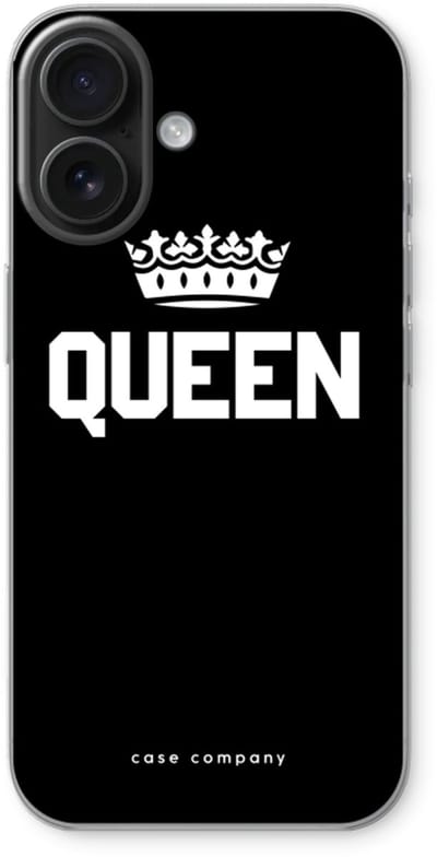 Case Company® - Hoesje geschikt voor iPhone 16 hoesje - Queen zwart - Soft Cover Telefoonhoesje - Bescherming aan alle Kanten en Schermrand
