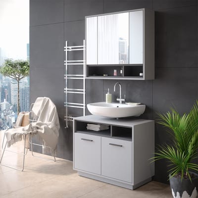 Vicco Beatrice Wastafelonderkast – 80 x 64 cm Grijs