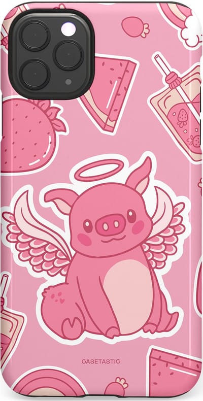 Casetastic Hoesje Geschikt voor Apple iPhone 11 Pro Max - Stijlvolle Beschermende Duo-layer Case - Varken vleugels
