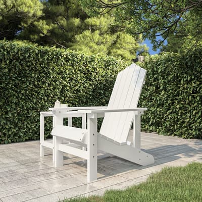 vidaXL - Tuinstoel - Adirondack - HDPE - wit