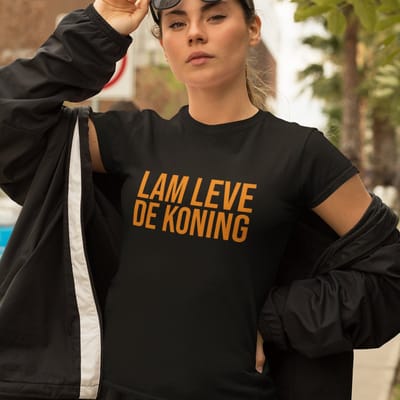 Zwart Koningsdag T-shirt - MAAT XS - Heren Pasvorm - Lam Leve De Koning Oranje