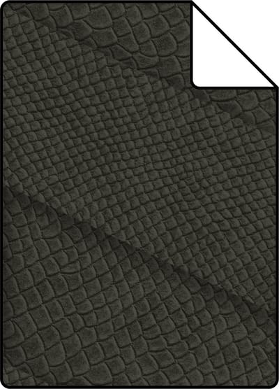 Proefstaal Origin Wallcoverings behang tegelmotief met slangenprint donkerbruin - 26,5 x 21 cm - 347795-S