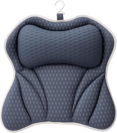Ergonomisch Badkussen voor Hoofd, Nek, Rug en Schouders - 4D Air-Mesh met 6 Zuignappen, Comfortabel Badkussen voor Thuis Spa en Geschikt voor Alle Badkuipen