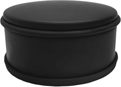 Eenvoudige deurstopper, zwart (11 cm diameter, 6 cm hoog, rubber en metaal)