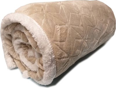 Better Nights - Plaid - Zeni Beige - 130x160 - Sherpa - Beige - Fluffy - 100% Polyester - Fake flannel