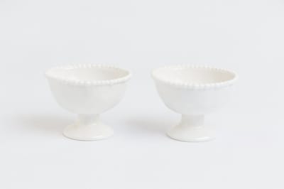 Almina Porseleinen IJscoupes – Ijsschalen – Dessertkommen op Voet – Set van 2 (Ø11 cm x 9 cm) – Ideaal als Cadeau