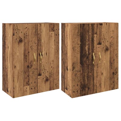 vidaXL - Wandkast - 2 - st - Oudhout - 69,5 - x - 34 - x - 90 - cm - Bewerkt - hout