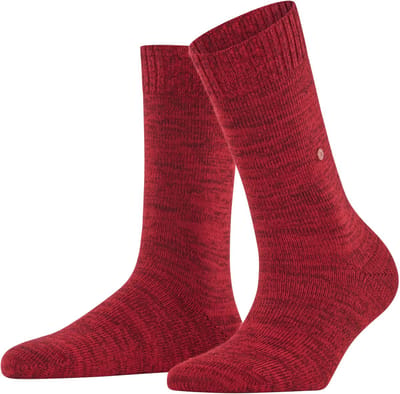 Burlington Knittingham gedessineerd wol katoen sokken dames rood - maat 36-41