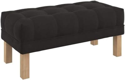 Zitbankje met knopen - Ottomaan voetenbank - Comfortabel zitten - Vlekbestendige stof - 100 cm breed - Donkerbruin