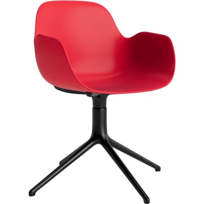 Normann Copenhagen Form Draaifauteuil - NormannCopenhagenFormBrightRed - aluminium zwart