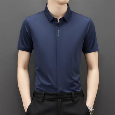 Zomerkleding Zomer Casual Heren T-shirt met korte mouwen van IJszijde voor Jonge en Middelbare Leeftijd Casual Stijlvol Slim Fit Shirt XXXXL black