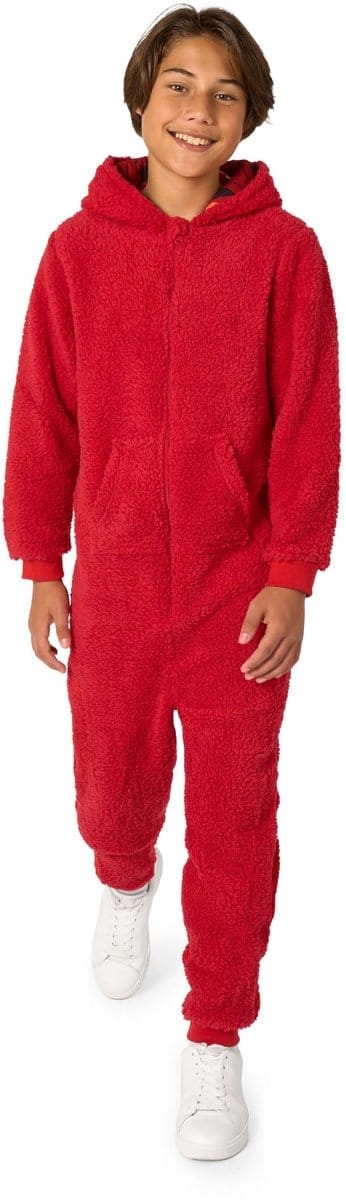 OppoSuits Elmo Kids Onesie - Sesamstraat Huispak - Kinder Kleding voor Elmo Outfit - Carnaval - Rood - Maat: M - 110/116 - 122/128 - 6-8 Jaar