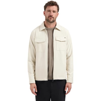 No Excess Overshirt Full Zipper Stretch Sedoc Stone Size: 3XL | Casual Shirts Outlet | Heren | Beige