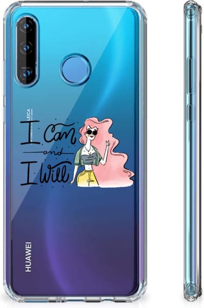 Huawei P30 Lite Stevig Bumper Hoesje i Can