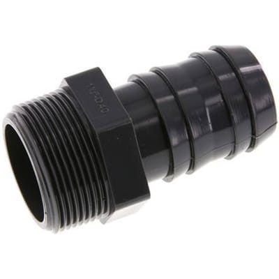 40 mm & G1-1/2'' PVC-U Slangpilaar Buitendraad 89mm EN 1452-3