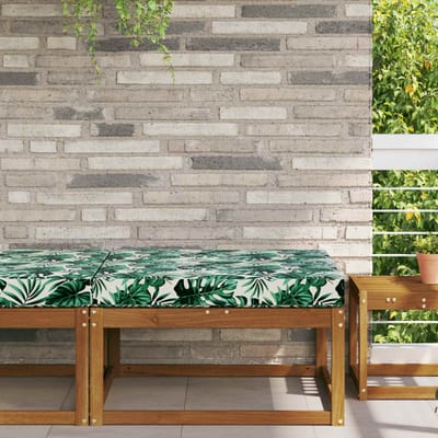 vidaXL - Buitenbankkussen - Polyester - Bladpatroon - 80 - x - 80 - cm - Bladpatroon