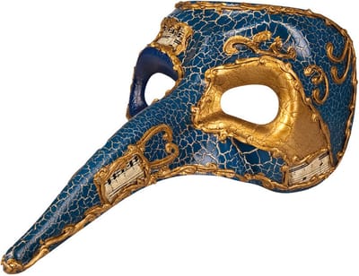 Blauw Venetiaans snavel verkleedmasker voor volwassenen - Oogmasker - Gezichtmasker - Carnaval - Snavelmasker