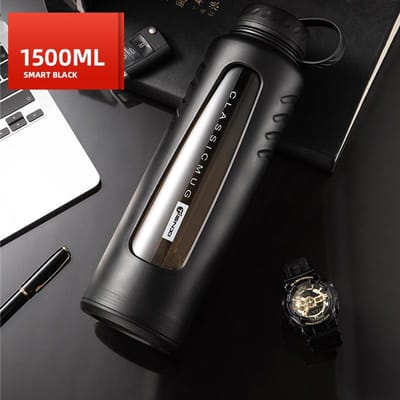 Anti-val Glazen Waterbeker Grote capaciteit Dubbellaags Geïsoleerde Waterbeker Draagbare Hittebestendige Bubble Tea Beker 800-1500ml