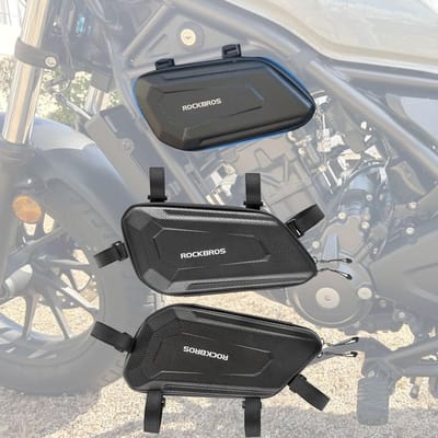 Waterdichte Driehoekige Motortas Kunstleer - Zijtas voor Motorfiets Frameopslag
