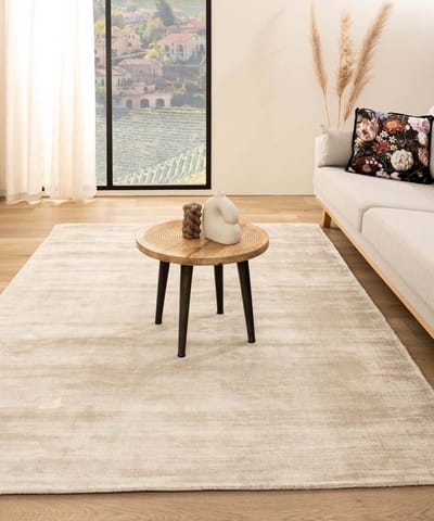 Viscose vloerkleed - Glamour ivoor 80x150