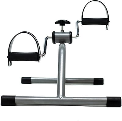 Moretti Stoelfiets - Pedaaltrainer voor Thuis - Bewegingstrainer - Zittend Fietsen - Verstelbare Weerstand - Zilver Zwart