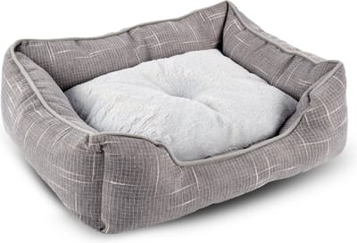 Hondenmand / Kattenmand met antislip bodem | 50x16x40cm | Dubbelzijdig Pluche Hondenkussen en Kattenkussen |Hondenbed en Kattenbed voor huisdieren