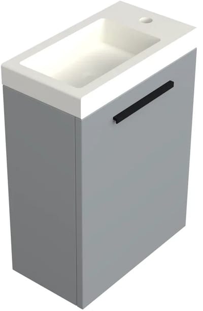 Dutchline Badmeubel Onderkast – Mat Grijs – 36x18cm – 1 Deur (Links/Rechts)