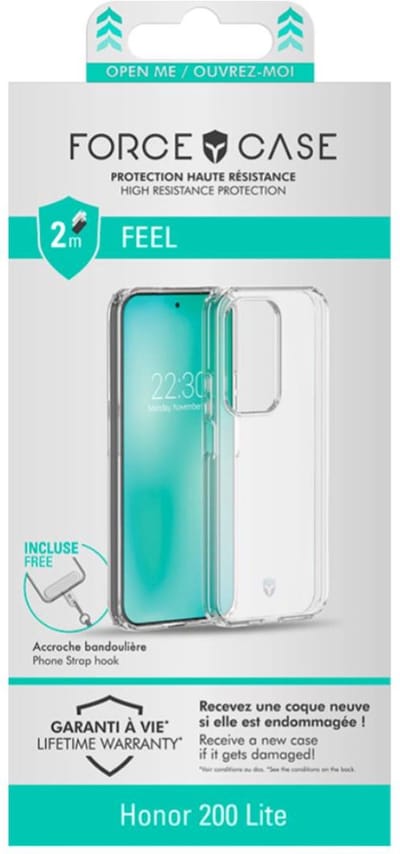 Force Case, Hoesje geschikt voor Honor 200 Lite - Versterkt, Transparant