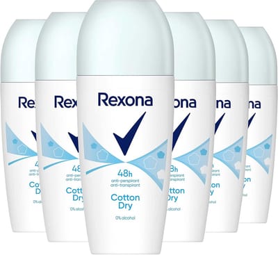 Rexona Dry Cotton Deodorant Roller - 6 x 50 ml - Voordeelverpakking