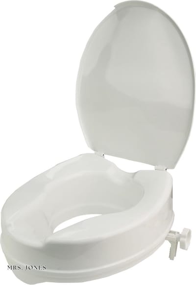 Mrs. Jones Verhoogde 10cm Toiletbril met Deksel - Verhoogd Toiletzitje Toiletverhoger