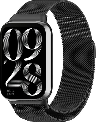 Strap-it Milanees bandje - Milanese band met magneetsluiting - geschikt voor Redmi Watch 4 / Redmi Watch 5 / Redmi Watch 6 / Xiaomi Smart Band 8 Pro / Xiaomi Smart Band 9 Pro / Xiaomi Smart Band 10 Pro - zwart