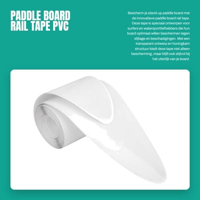 Dailygoods- Rail Tape - 2 Stuks - 3,5" x 81,9" - Paddle Board - Surfboard Bescherming - Transparant Ontwerp - Honingkam Design