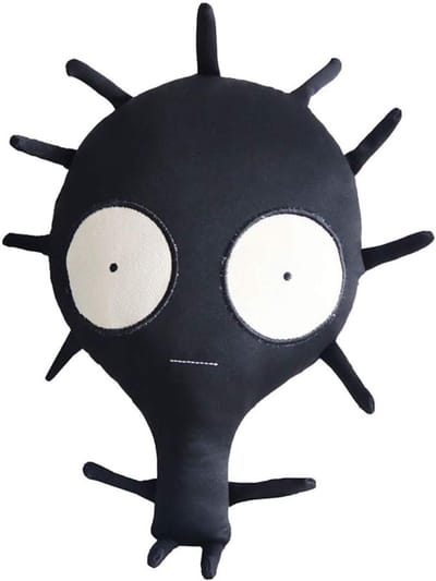 Zacht Gevuld Dier - Knuffel Pop - Kinderen Slapen - Uniek Donker Design - 30 Cm Hoog - Zwart
