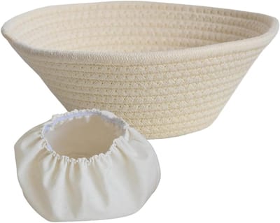 Brood Bak Mand - Rijsmand Sourdough - Ambachtelijk Brood Maken - Handgemaakt Katoenen Touw - 20 cm - Kastanjebruin