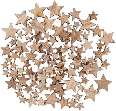 NTH products- Versieringen Mini Houten Sterren - 100 Stuks - Decoratieve Stervorm - Knutselen - Kerstdecoratie - Ambachtelijke Projecten