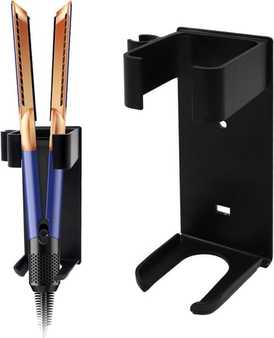 Haardroger Houder - Styling Tool Organizer - Badkamer Organisatie - Hittebestendig Aluminium - 3.6cm Binnendiameter - Zwart