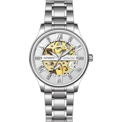 Invicta Objet D Art 69117 Heren Horloge - Automatisch Uurwerk - Roestvrij Staal met zilveren Wijzerplaat - 40mm
