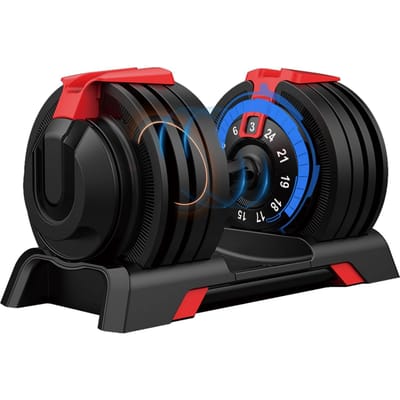 DH FitLife Verstelbare Halter 24KG – 12 Gewichtsniveaus - 3–24 KG – 12-in-1 Dumbbell Set - Halterschijven