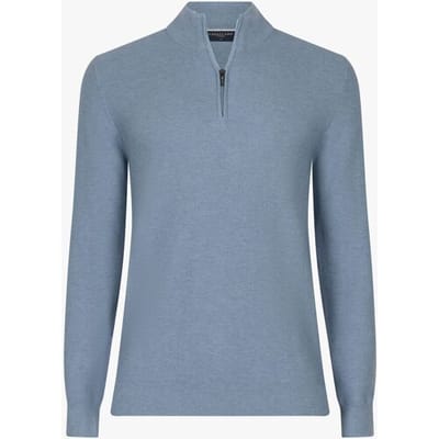 Cavallaro Napoli Trui Levanzio Half Zip Fine Texture Cotton Cashmere Licht Blauw / male