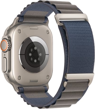 Stravo Nieuw Alpine Loop Nylon Sport Bandje - Geschikt voor Apple Watch 42mm(Series 11/10)/41/40/38mm, Verstelbaar met Metalen C-Haak Sluiting voor Apple Watch SE 1 2 3 / Series 11 10 9 8 7 6 5 4 3 2 1 - Blauw - Nylon horlogebandje